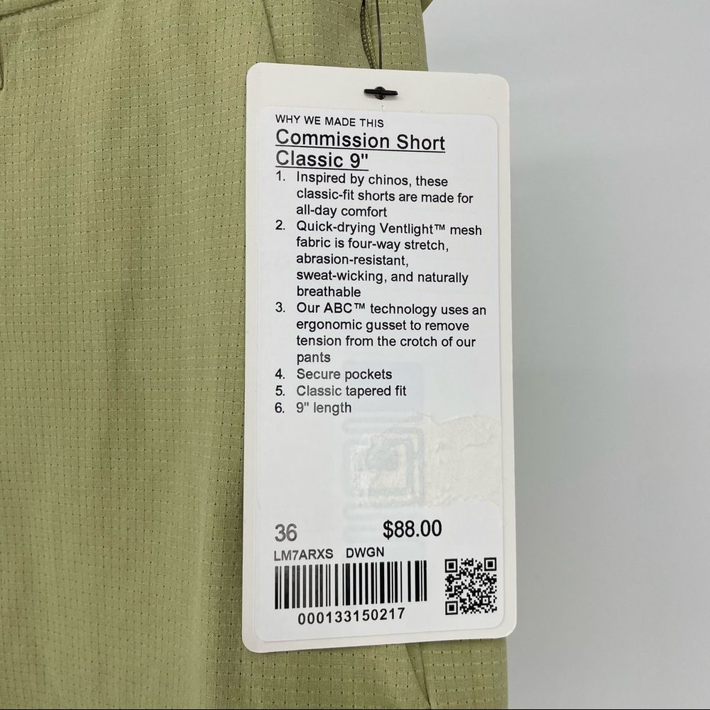 LULULEMON NWT MEN’S COMMISSION SHORT CLASSIC 9” - Picture 9 of 9